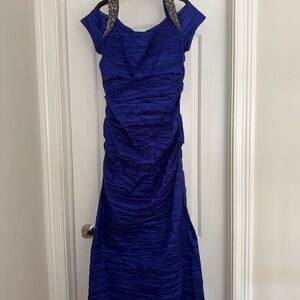 Alex Evenings Royal Blue Textured Prom Dress